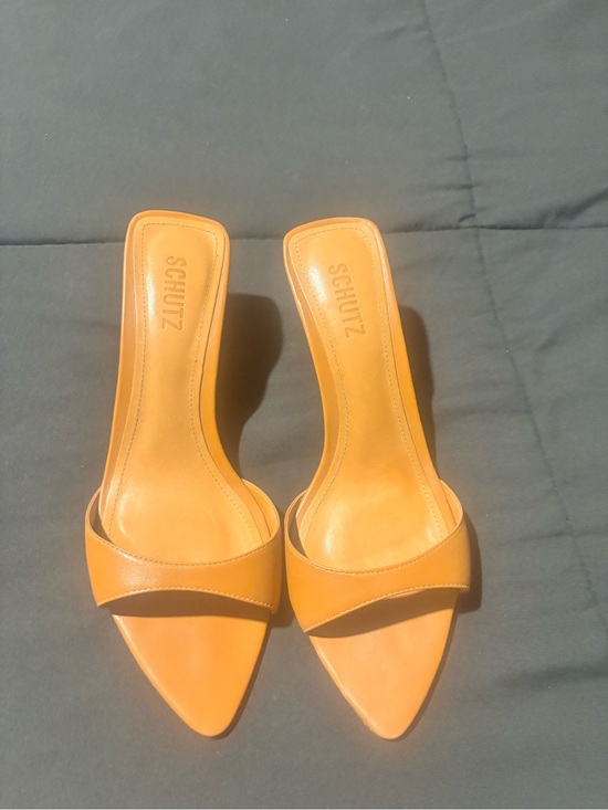 SCHUTZ Shoes - SCHUTZ Cognac Leather Pointed Slide Mules